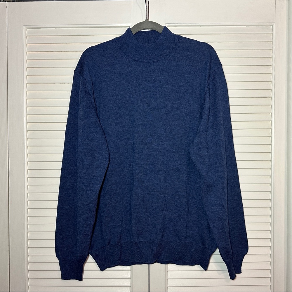 Raffi Bode Mock Neck 100% Merino Wool Sweater - Large